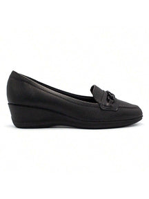Sapato Modare Feminino Micro/Strech Salto Anabela Enfeite