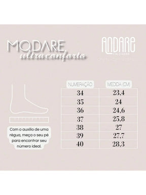 Sandalia Modare Ultra Conforto Anabela Ortopedica